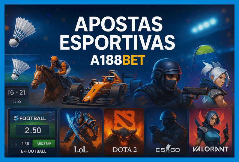 Aposte em apostas esportivas no cassino online A188BET